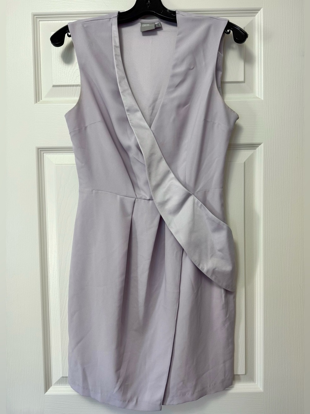 ASOS Lilac Sleeveless Wrap-Front Mini Dress